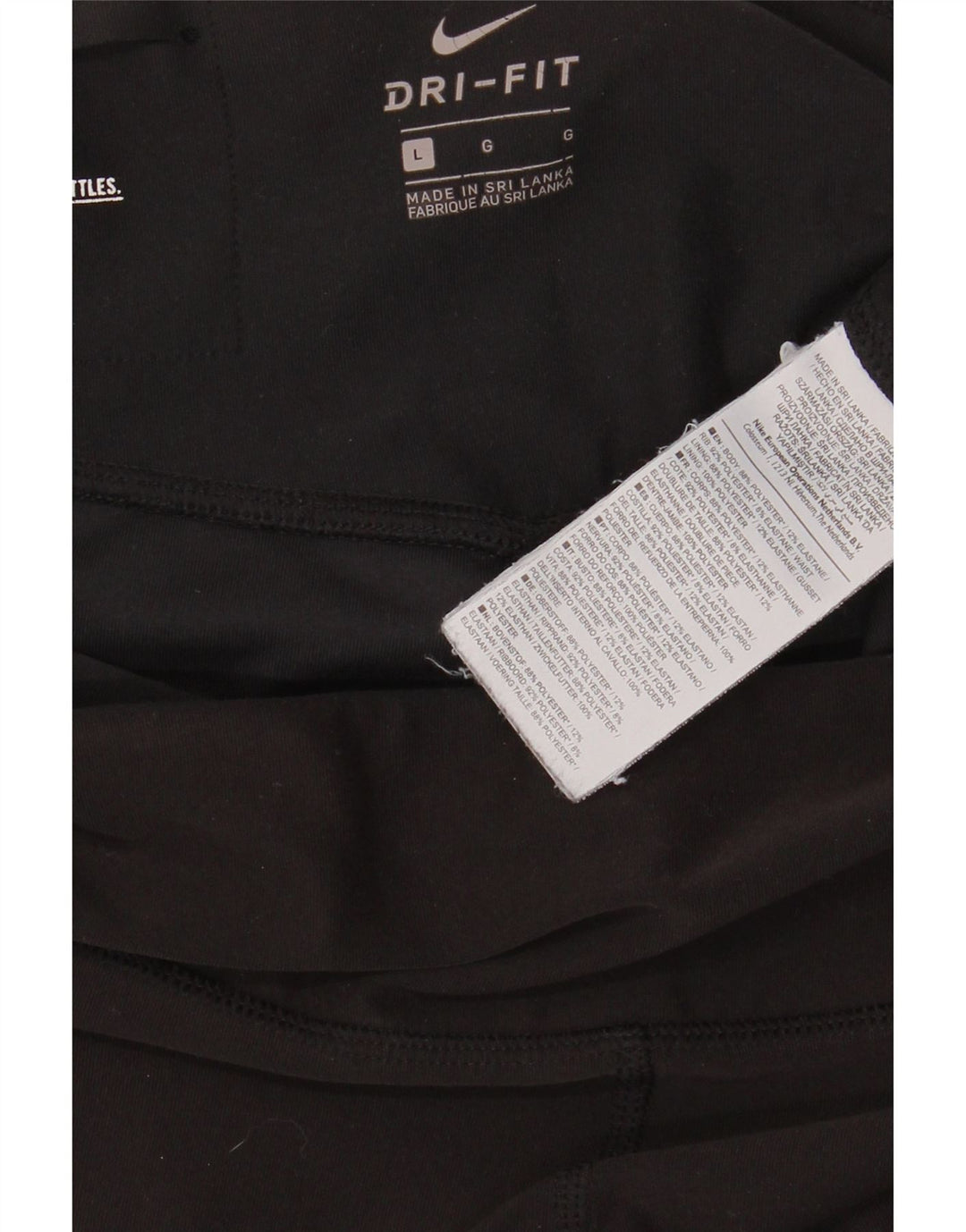 NIKE Womens Dri Fit Tracksuit Trousers Joggers UK 14 Large Black Polyester Vintage Nike and Second-Hand Nike from Messina Hembry 