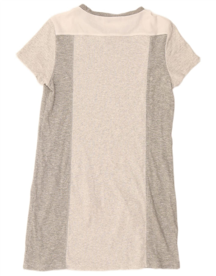 FRENCH CONNECTION Womens T-Shirt Dress UK 12 Medium Grey Colourblock