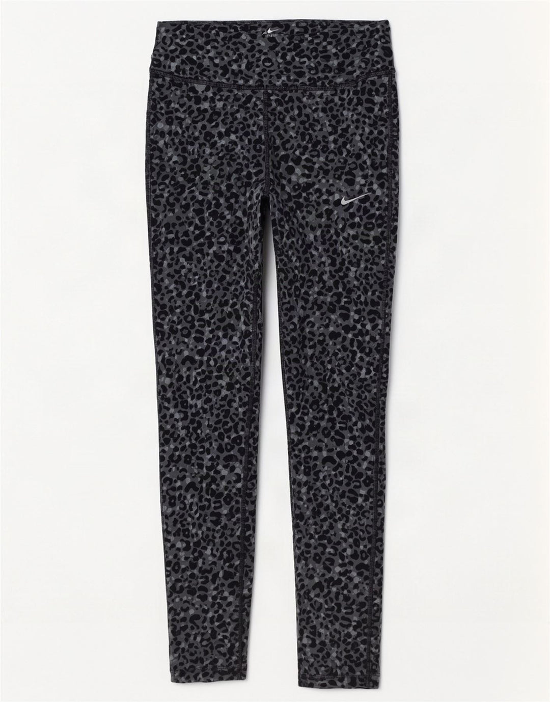 Nike Dame Dri Fit Leggings UK 8 Small Grey Animal Print Polyester