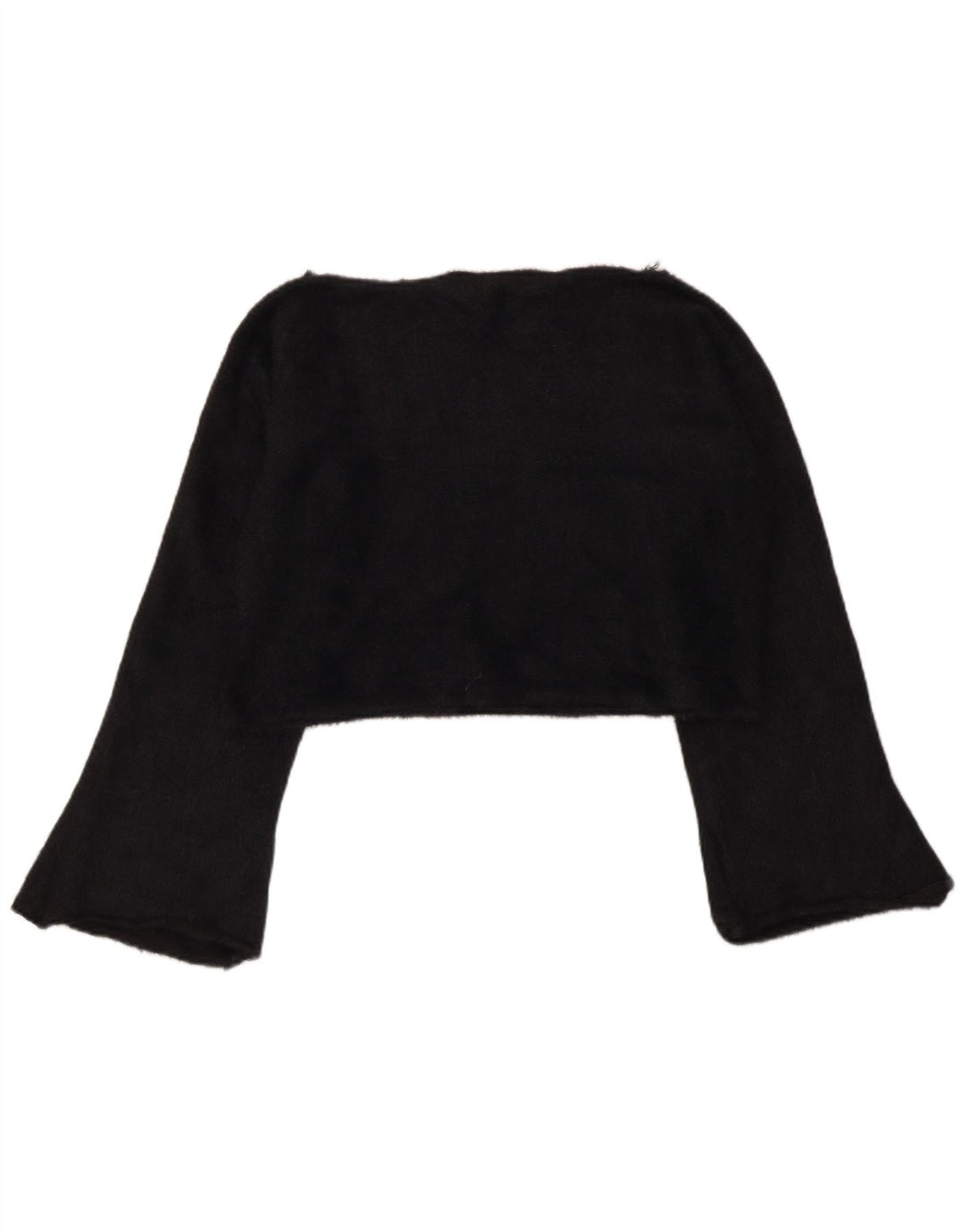 Zara Dame Crop Top Langærmet UK 14 Medium Sort