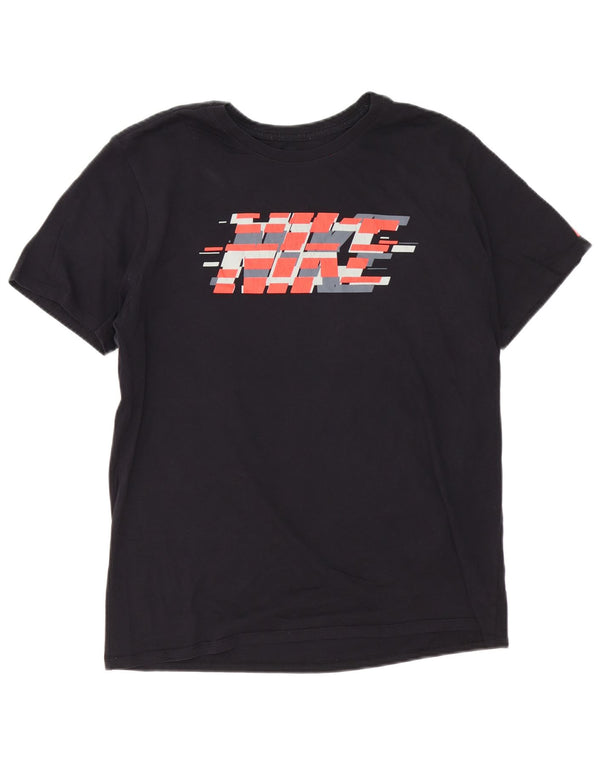 Nike Herre Athletic Cut Grafisk T-Shirt Top Stor Sort Bomuld