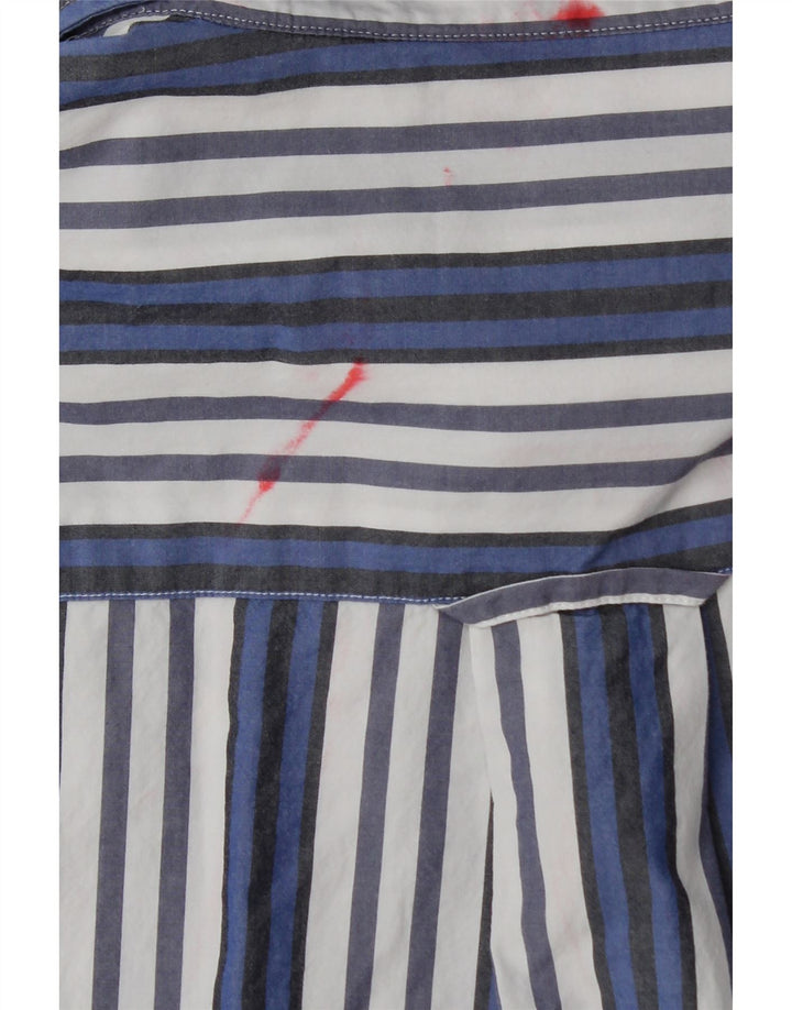 Gant Herre Relaxed Fit Skjorte Størrelse 39/40 Mellem blå stribet bomuld