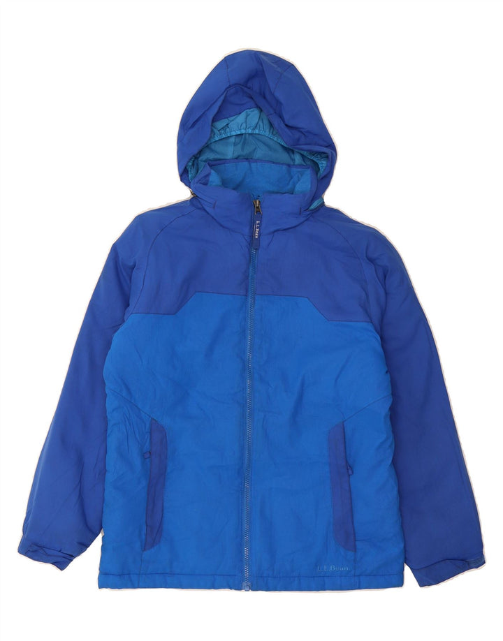 L.L.BEAN Boys Windbreaker Jacket 10-11 Years Medium  Navy Blue Colourblock Vintage L.L.Bean and Second-Hand L.L.Bean from Messina Hembry 