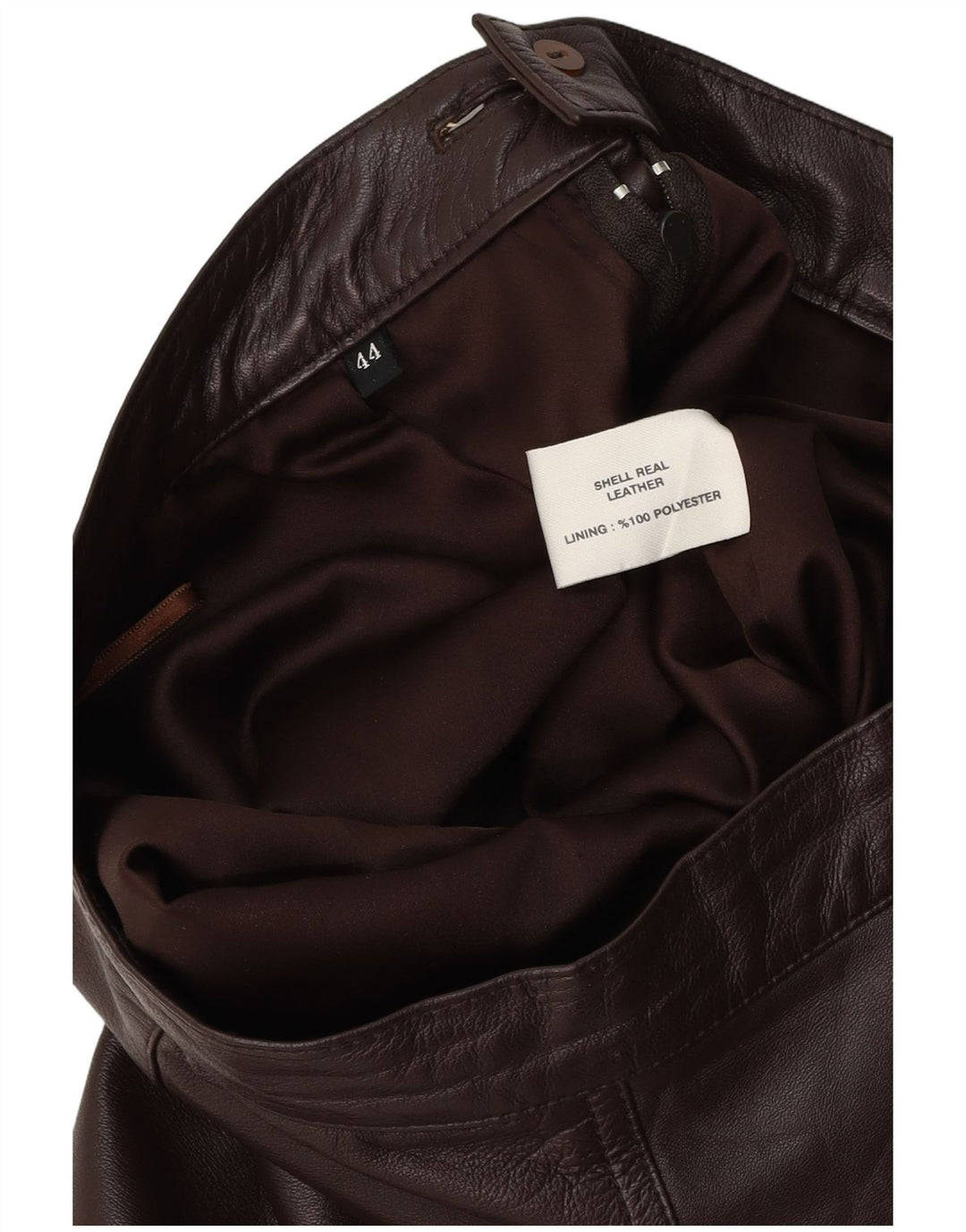 VINTAGE lædernederdel til kvinder IT 44 Medium W28 Brunt læder