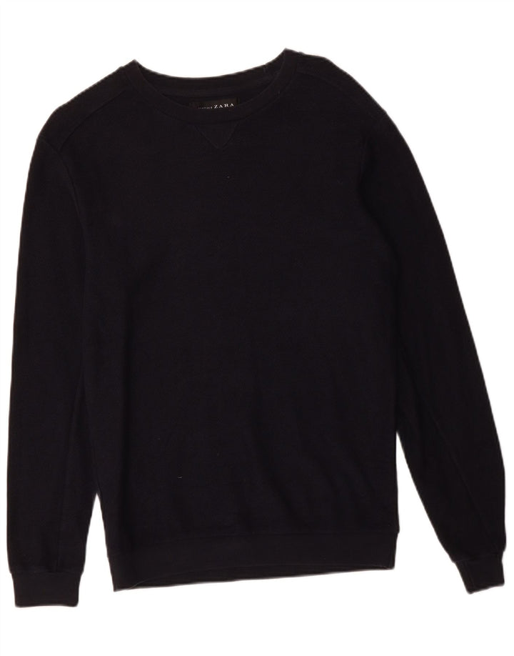ZARA Mens Sweatshirt Jumper Small Black Cotton
