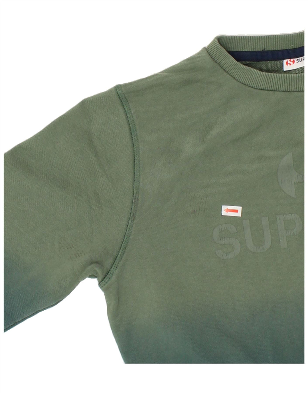 SUPERGA Boys Graphic Sweatshirt Jumper 14-15 Years Medium  Green Vintage Superga and Second-Hand Superga from Messina Hembry 