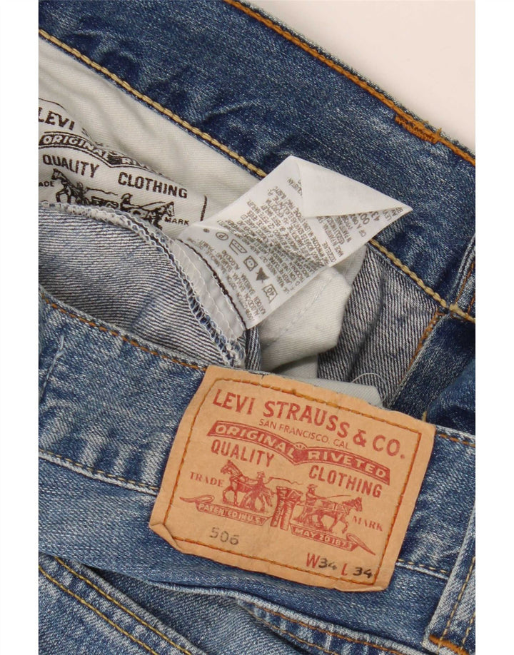 Levi's Herre 506 Straight Jeans W34 L29 Blå Bomuld