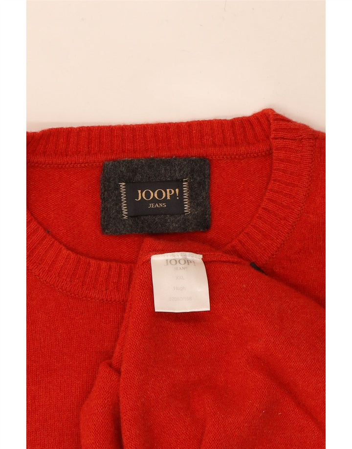 JOOP Mens Crew Neck Jumper Sweater 2XL Red Wool Vintage Joop and Second-Hand Joop from Messina Hembry 