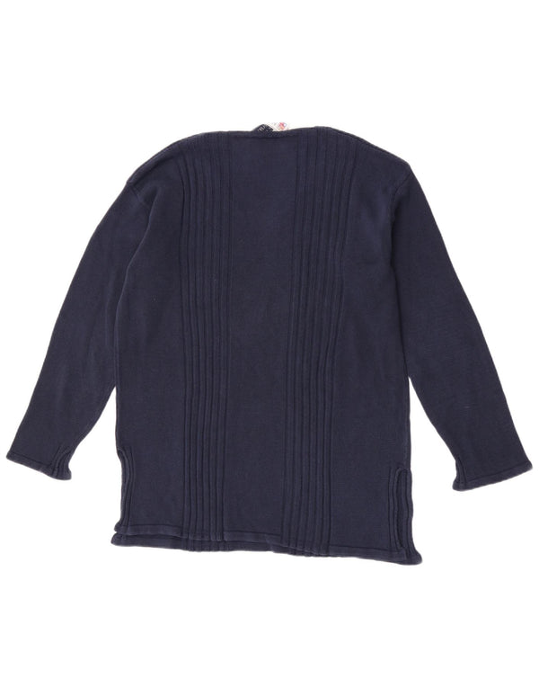 Armata Di Mare Dame V-hals sweater IT 46 Stor marineblå bomuld