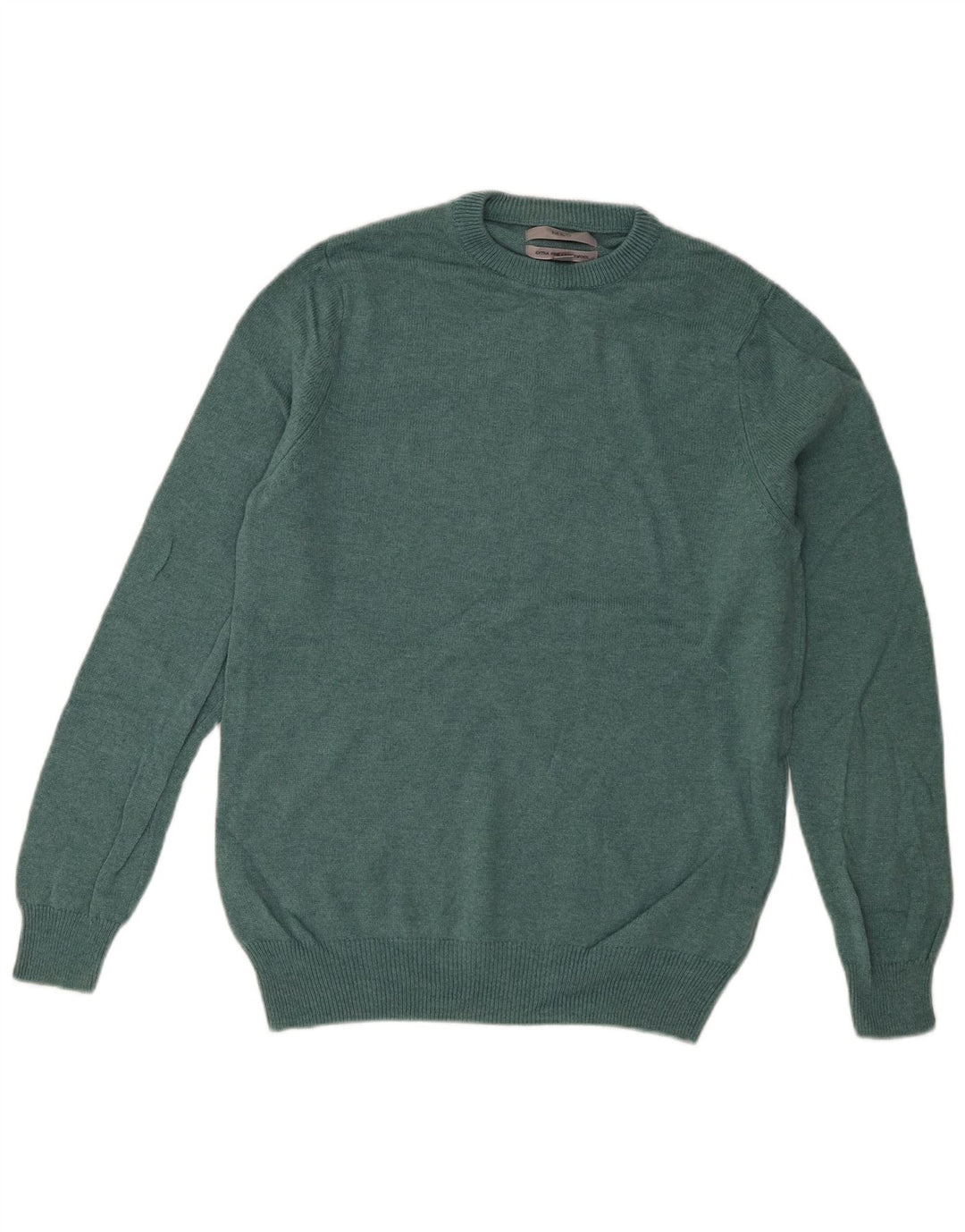 Marks & Spencer Herre sweater med rund hals, mellemgrøn lammeuld