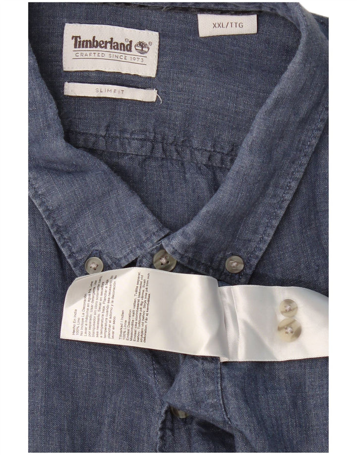 TIMBERLAND Herre Slim Fit skjorte 2XL marineblå hør