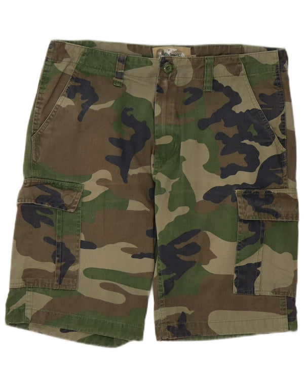 Vintage Herre Cargo Shorts IT 48 Medium W34 Grøn Camouflage Bomuld