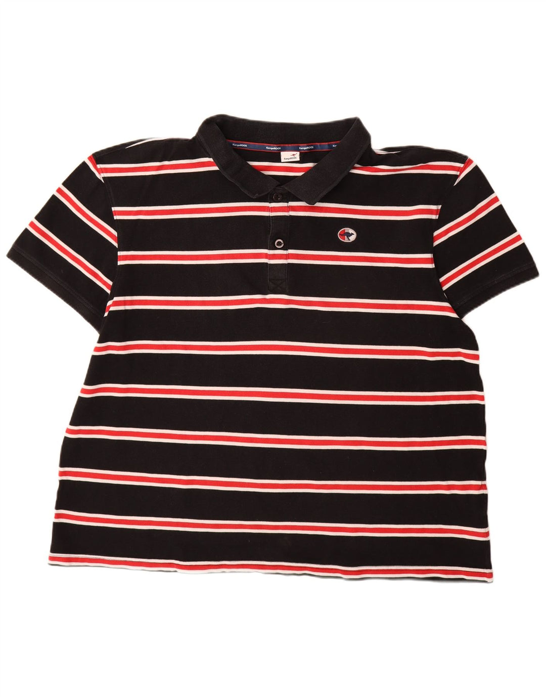 Kænguruer herre polo shirt 3XL sort stribet bomuld