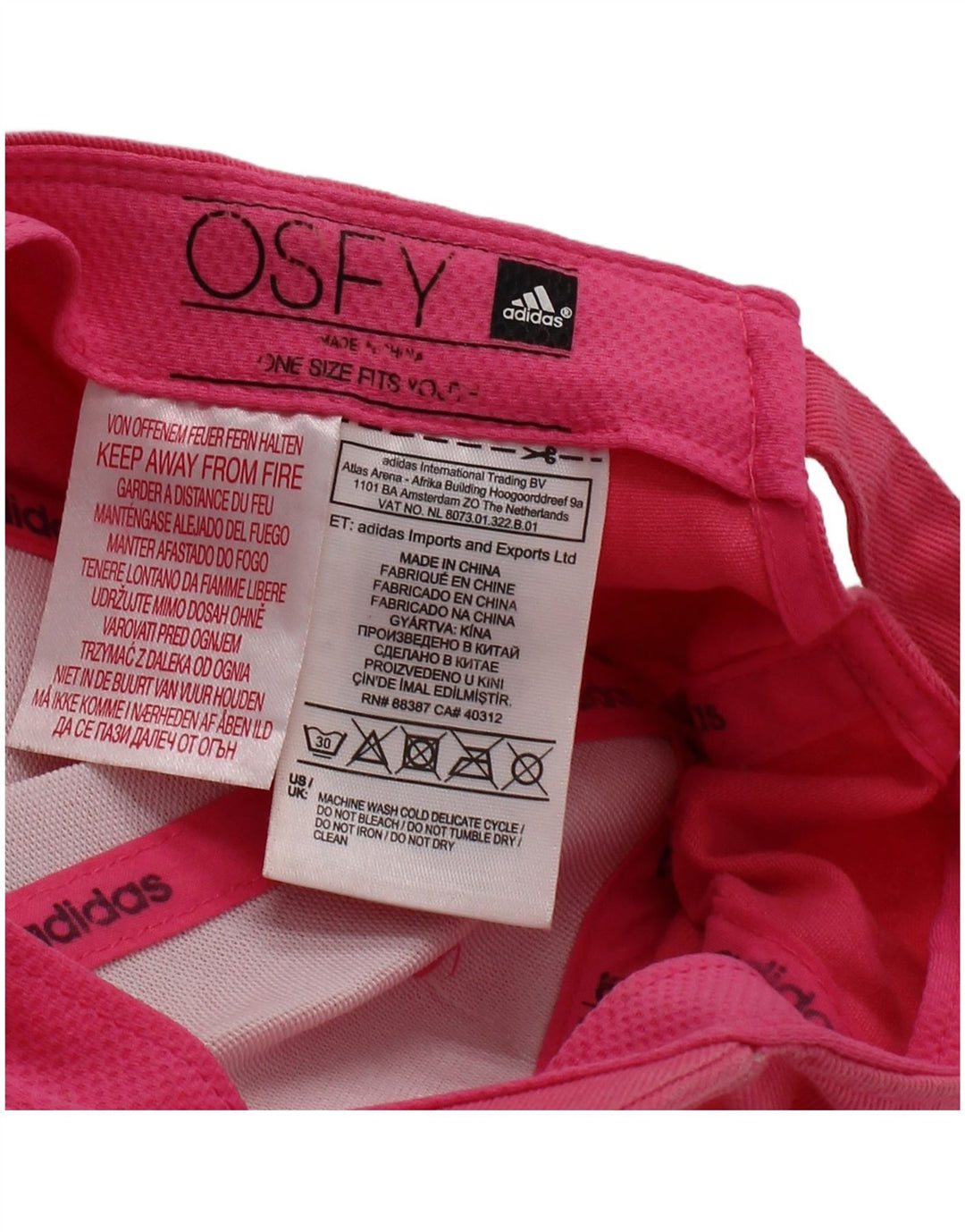 Adidas piger grafisk baseballkasket One size pink stribet bomuld