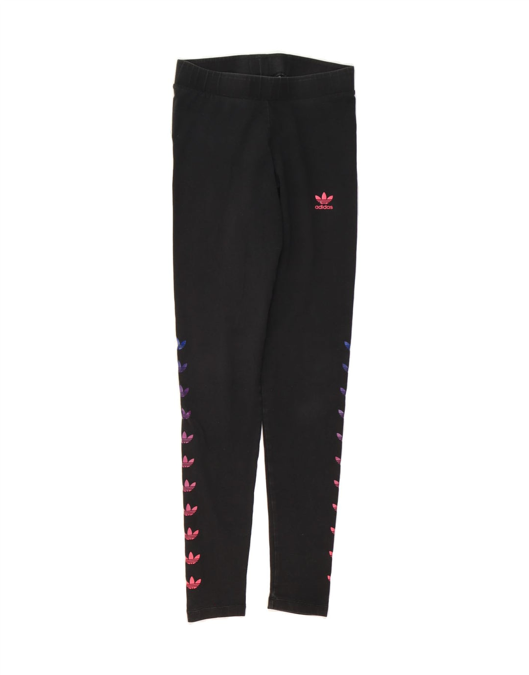 ADIDAS Womens Graphic Leggings UK 8 Small  Black Cotton Vintage Adidas and Second-Hand Adidas from Messina Hembry 