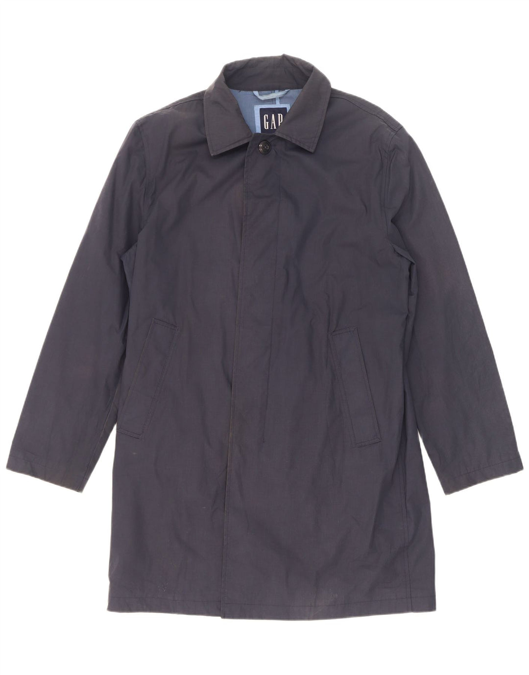 Gap Herre Overfrakke UK 36 Small Navy Blue Polyester