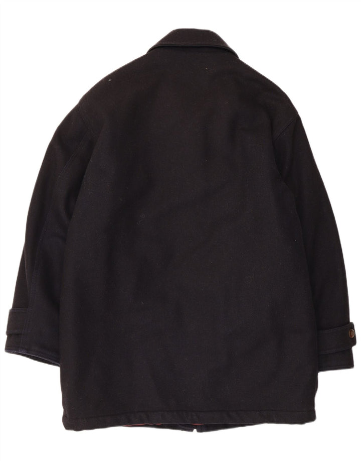Polbot Herre Overfrakke UK 38 Medium Navy Blue Wool