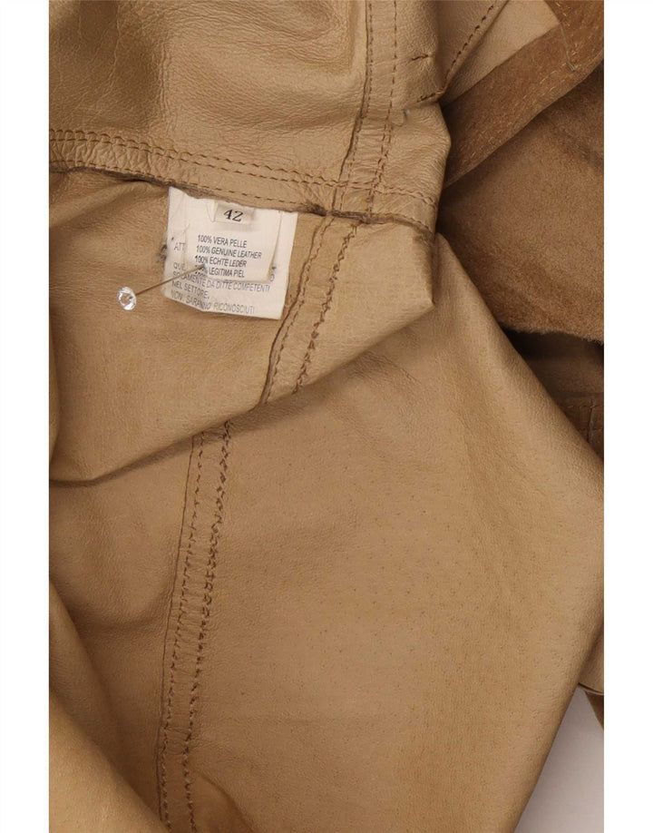 Vintage dame ruskindsjakke IT 42 Medium Beige Læder