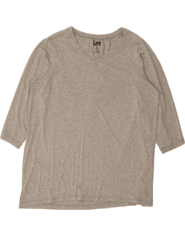 LEE Womens Top 3/4 Sleeve UK 20 2XL Grey Viscose Vintage Lee and Second-Hand Lee from Messina Hembry 