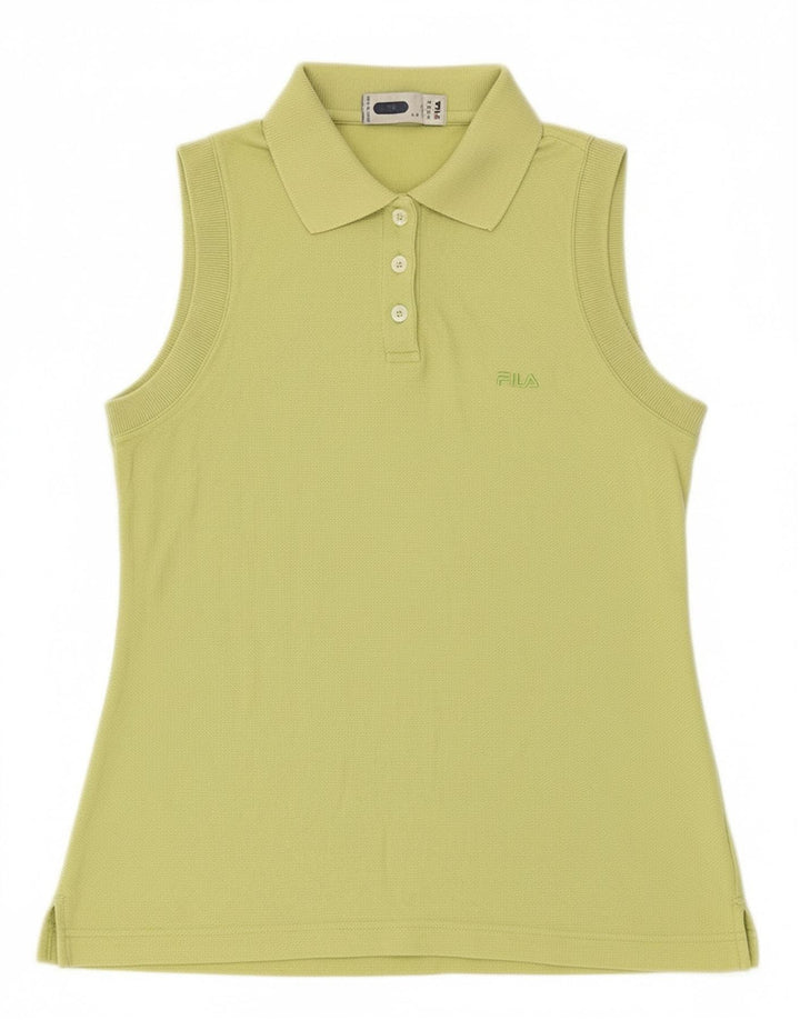 FILA Womens Sleeveless Polo Shirt IT 42 Medium Green