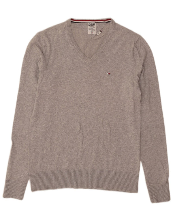 Tommy Hilfiger Herre V-hals sweater Medium Grey Flecked Bomuld