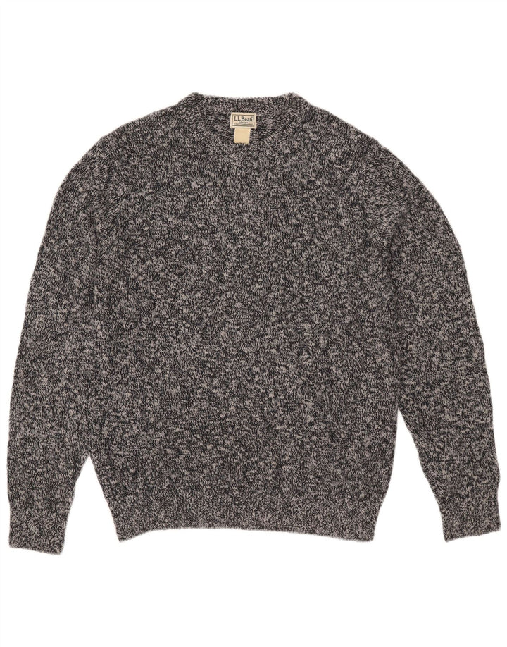 L.L.Bean Herre sweater med rund hals, mellemgrå flækket bomuld