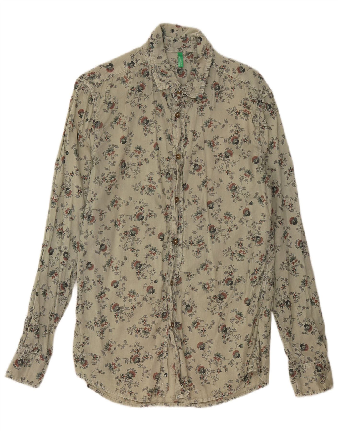 Benetton Herreskjorte Medium Grey Floral