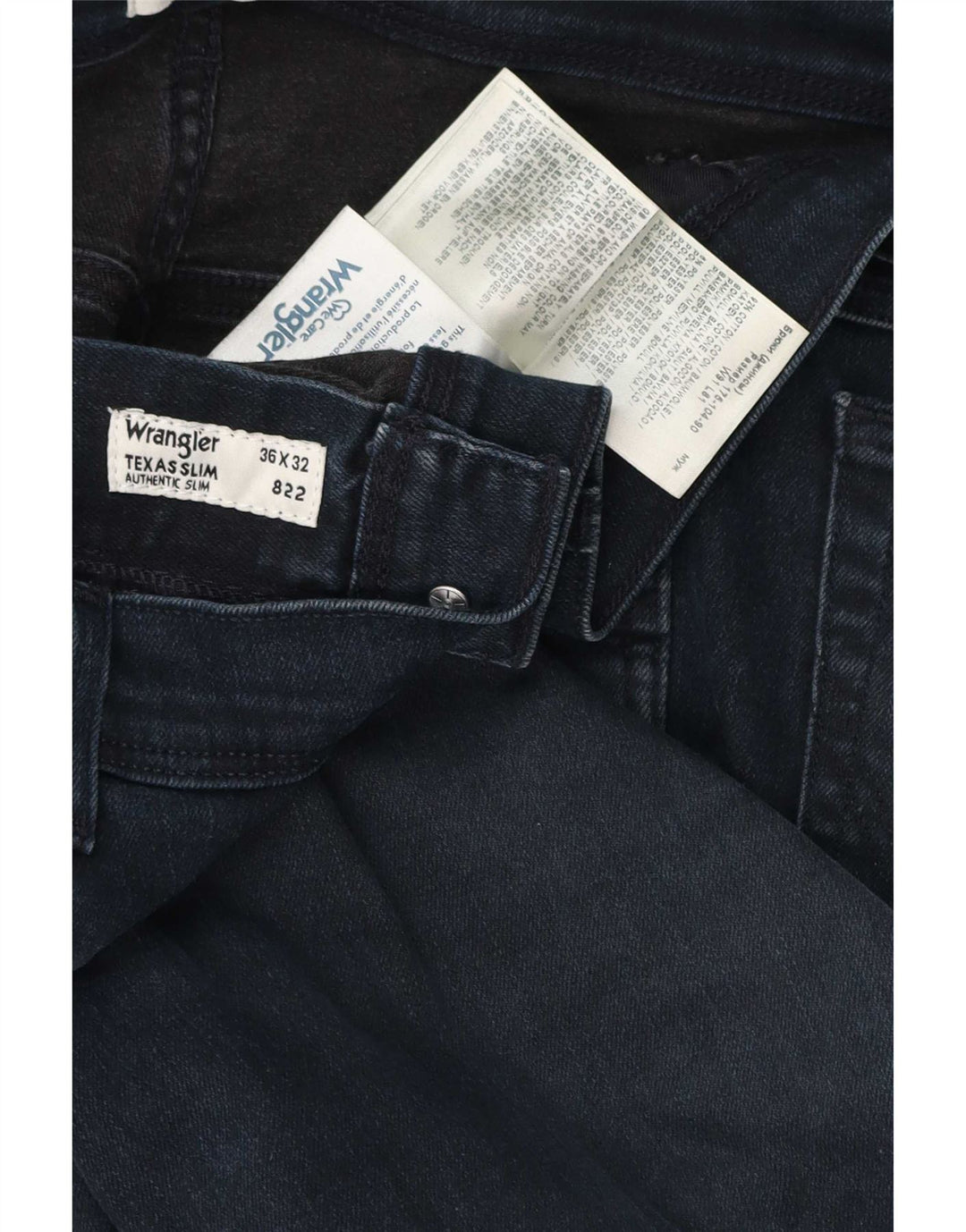 Wrangler Herre Texas Slim Jeans W36 L32 Marineblå Bomuld