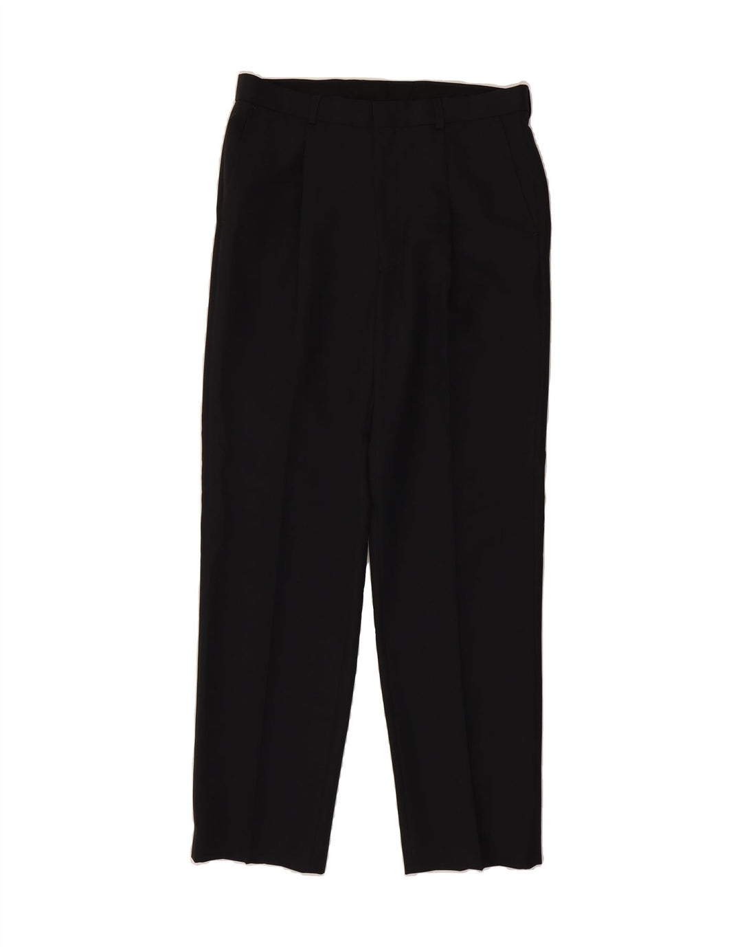 MARKS & SPENCER Mens Straight Casual Trousers W34 L33 Navy Blue Polyester Vintage Marks & Spencer and Second-Hand Marks & Spencer from Messina Hembry 