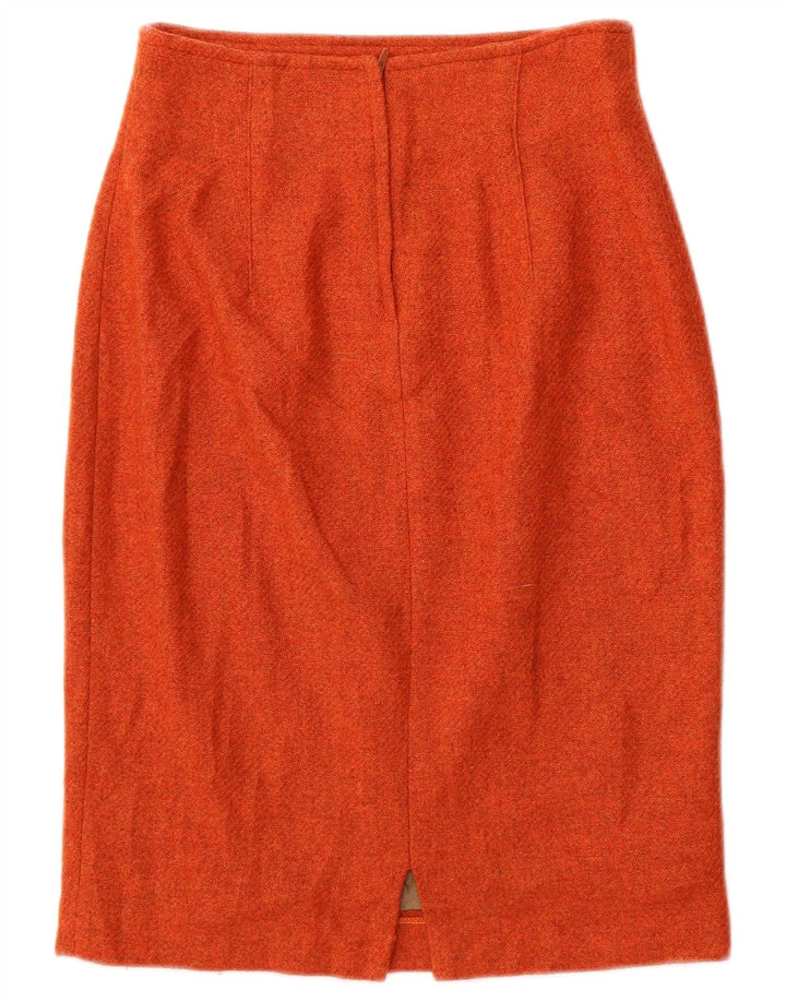 Mazzonetto Kvinder Højtalje Pencil Skirt IT 42 Medium W24 Orange Uld