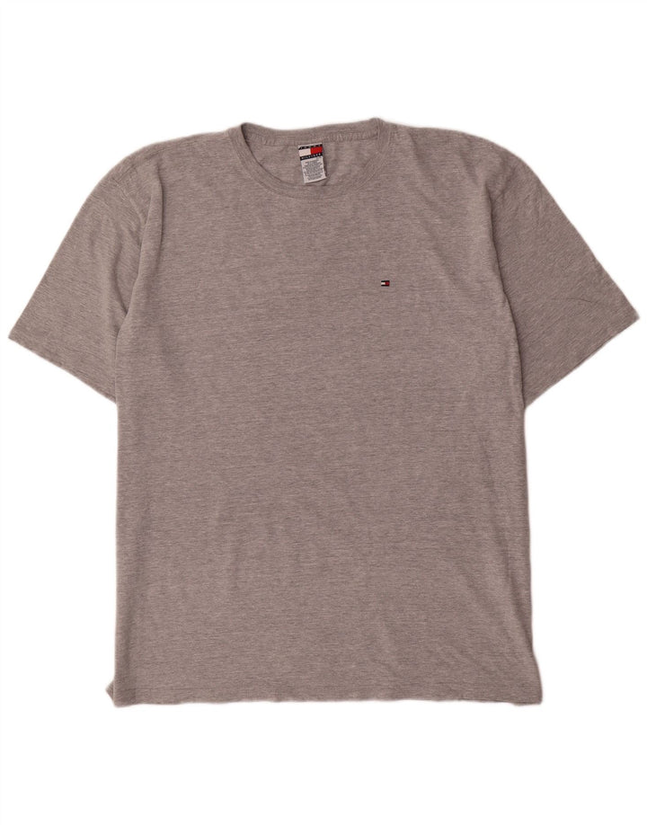 Tommy Hilfiger Herre T-Shirt Top XL Grå Bomuld