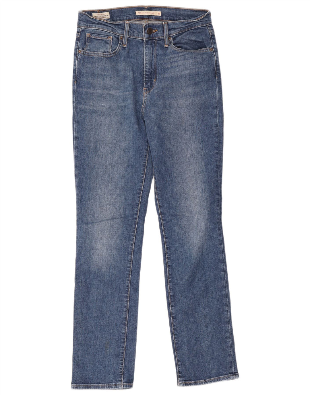 Levi's Dame 724 Højtaljede lige jeans W29 L30 Blå Bomuld