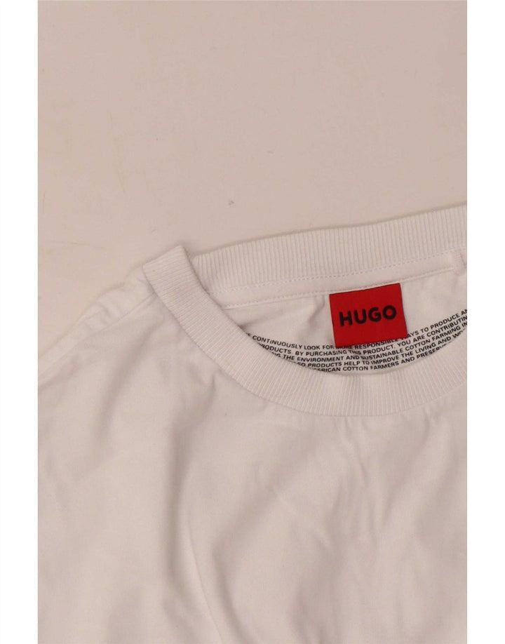 Hugo Boss Herre Grafisk T-Shirt Top Medium White