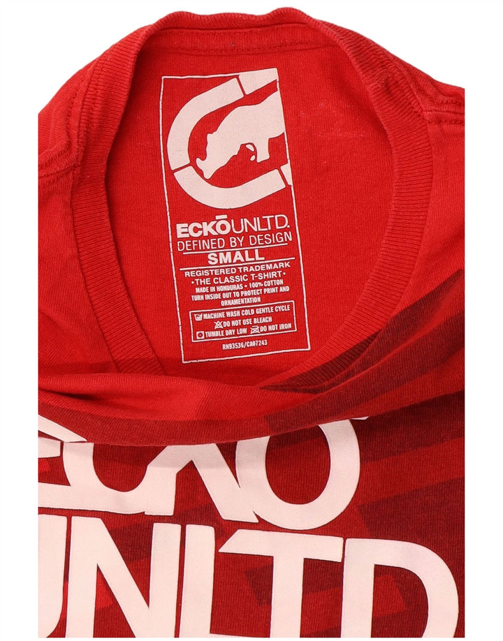 Ecko Unltd Herre grafisk T-shirt Top Lille rød geometrisk bomuld