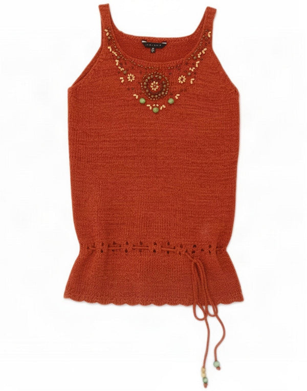 Janique Dame Vest Tank Top UK 16 Stor Brun Akryl