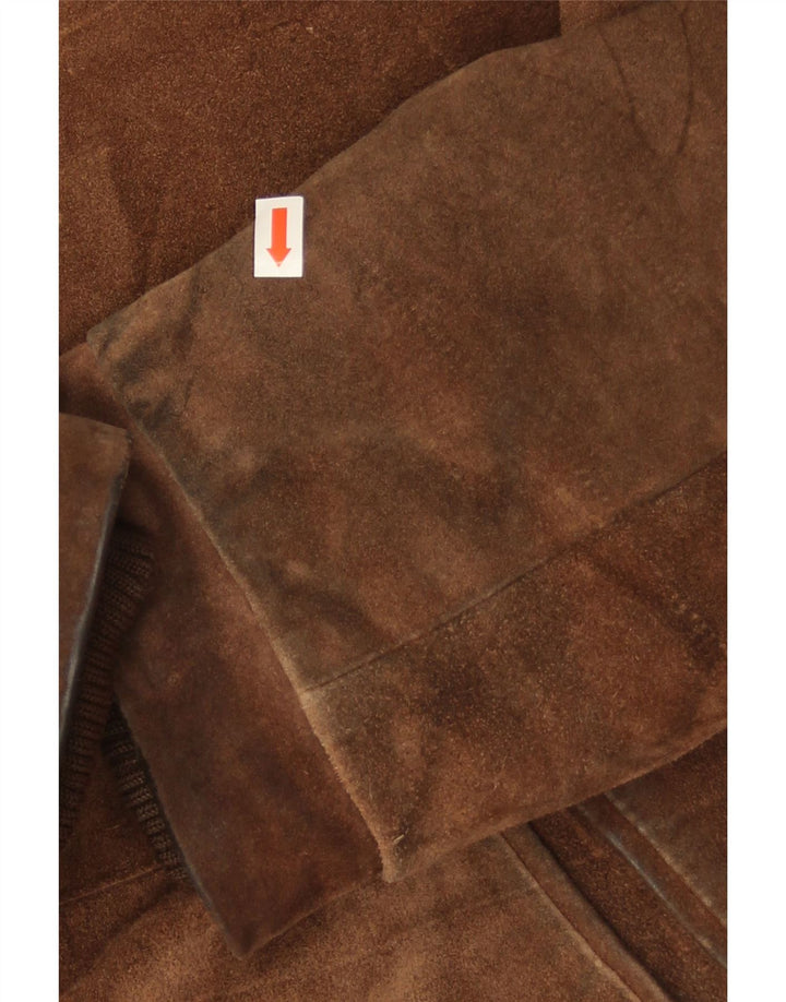 Vintage herre ruskind shearling jakke UK 38 medium brunt læder