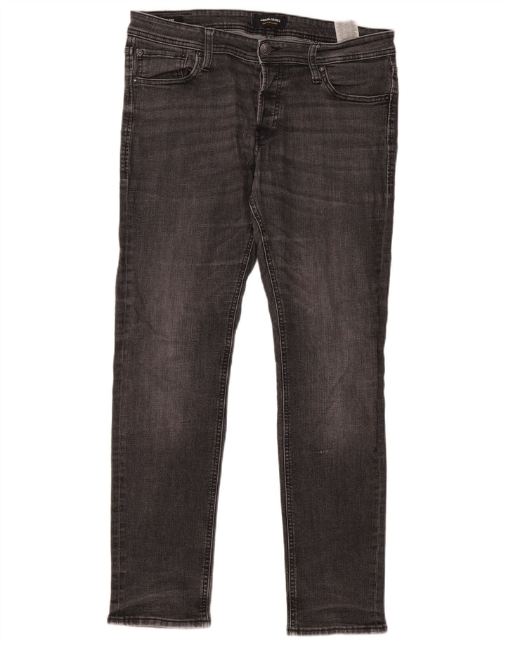 JACK & JONES Herre GLENN Slim Jeans W34 L32 Grå Bomuld