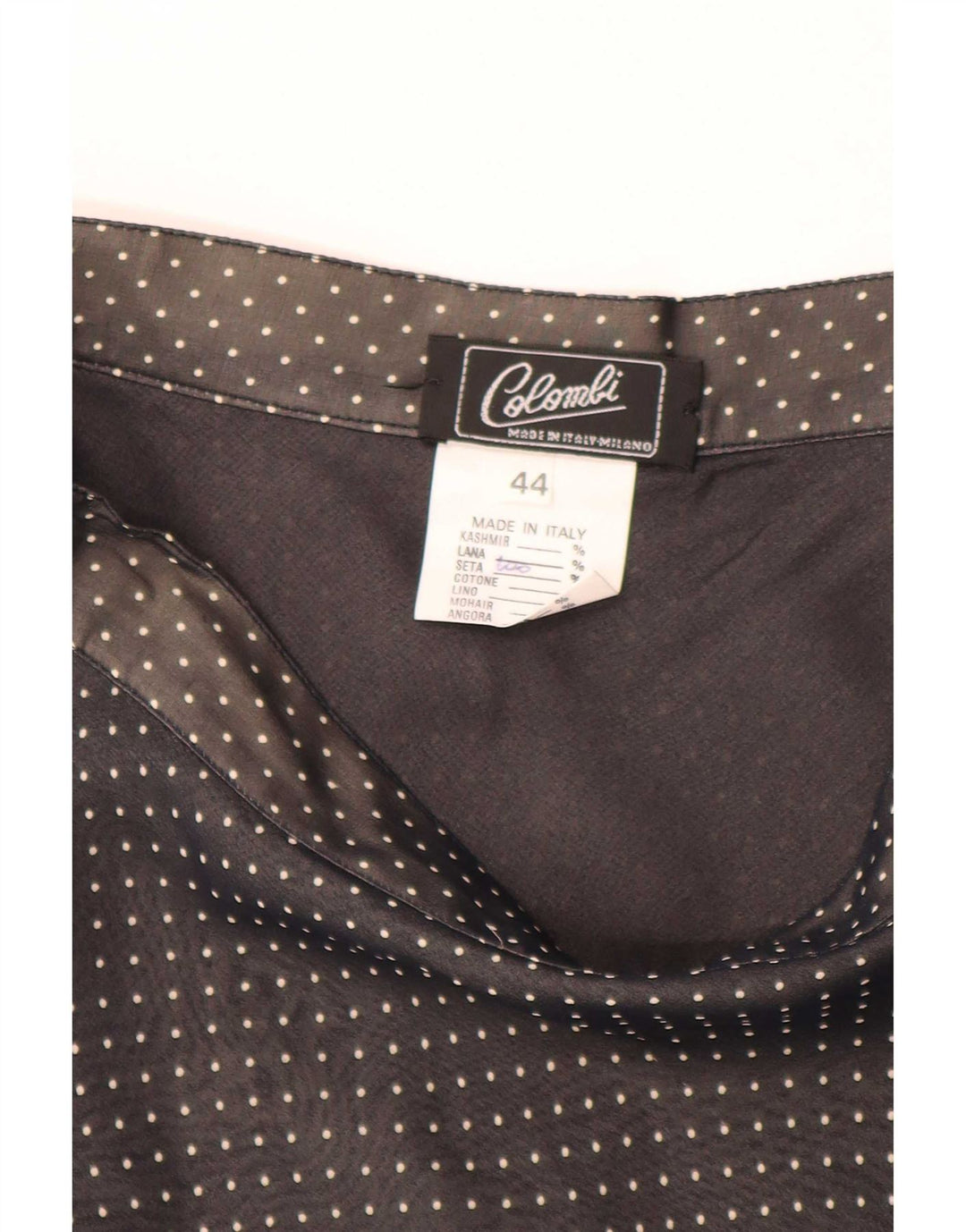 Vintage A-line nederdel til kvinder IT 44 Medium W28 Sort plettet silke