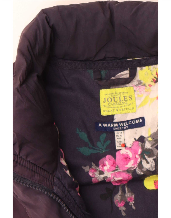 Joules Womens Polstret Gilet UK 14 Large Navy Blue Polyester