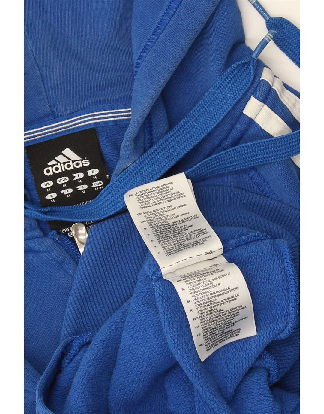 Adidas Hættetrøje med lynlås til mænd mellemblå bomuld