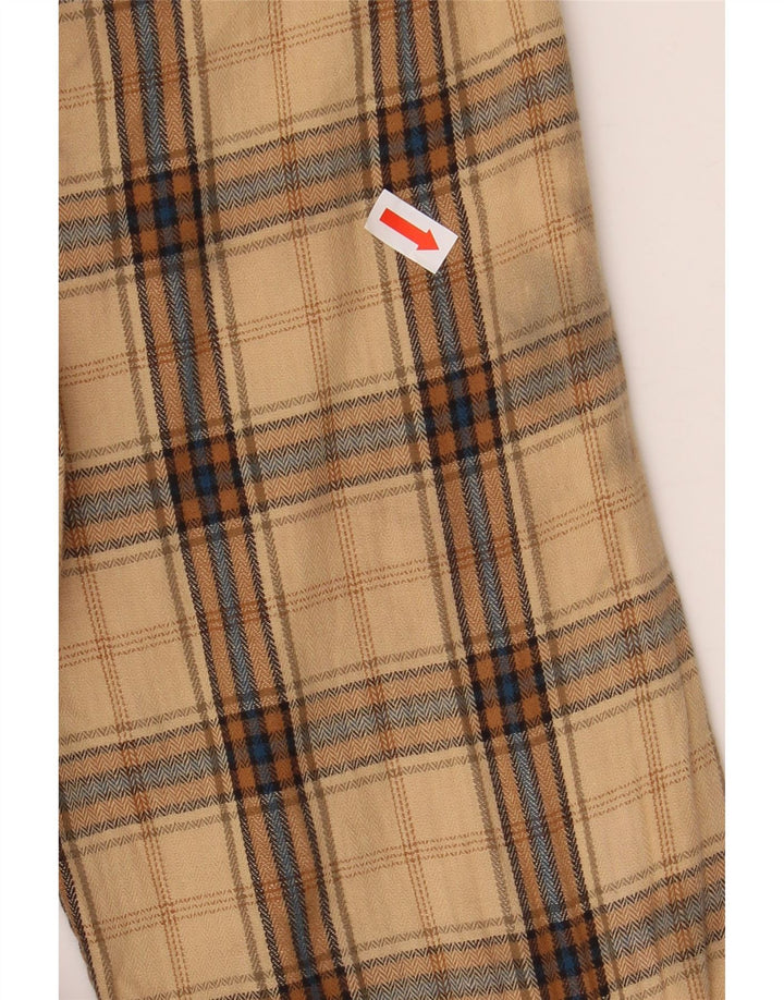 Guess Flanelskjorte til mænd, lille beige ternet bomuld