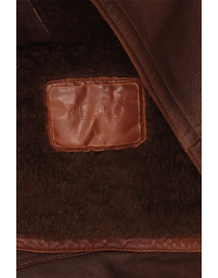 RUFF0 Herre Shearling Jacket UK 40 Large Brown