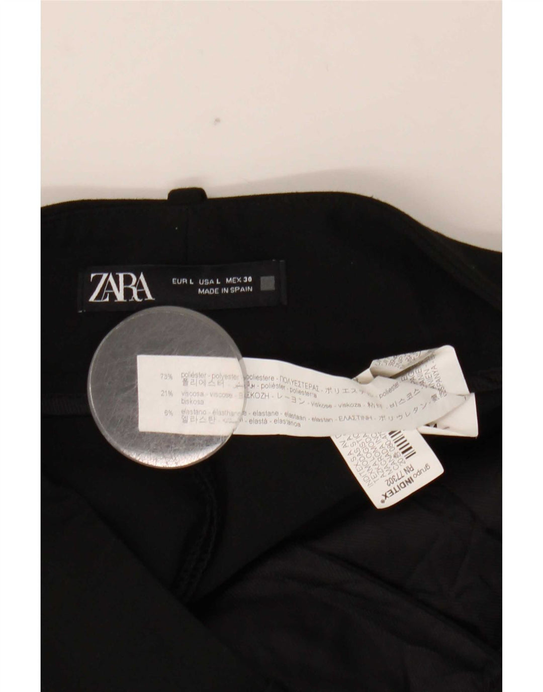 Zara koniske chinobukser til kvinder store W30 L27 sort polyester