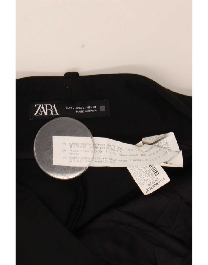 Zara koniske chinobukser til kvinder store W30 L27 sort polyester