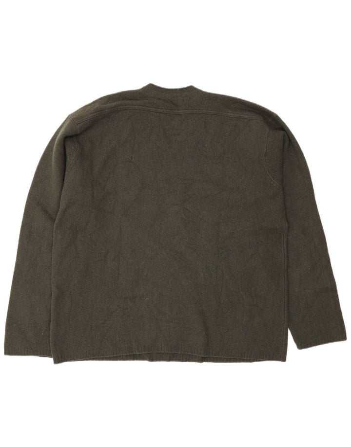 Zara Herre V-hals sweater XL Khaki Wool