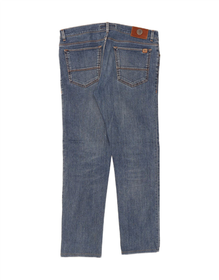 TRUSSARDI Mens Slim Jeans IT 49 Large W35 L29 Blue Polyester Vintage Trussardi and Second-Hand Trussardi from Messina Hembry 