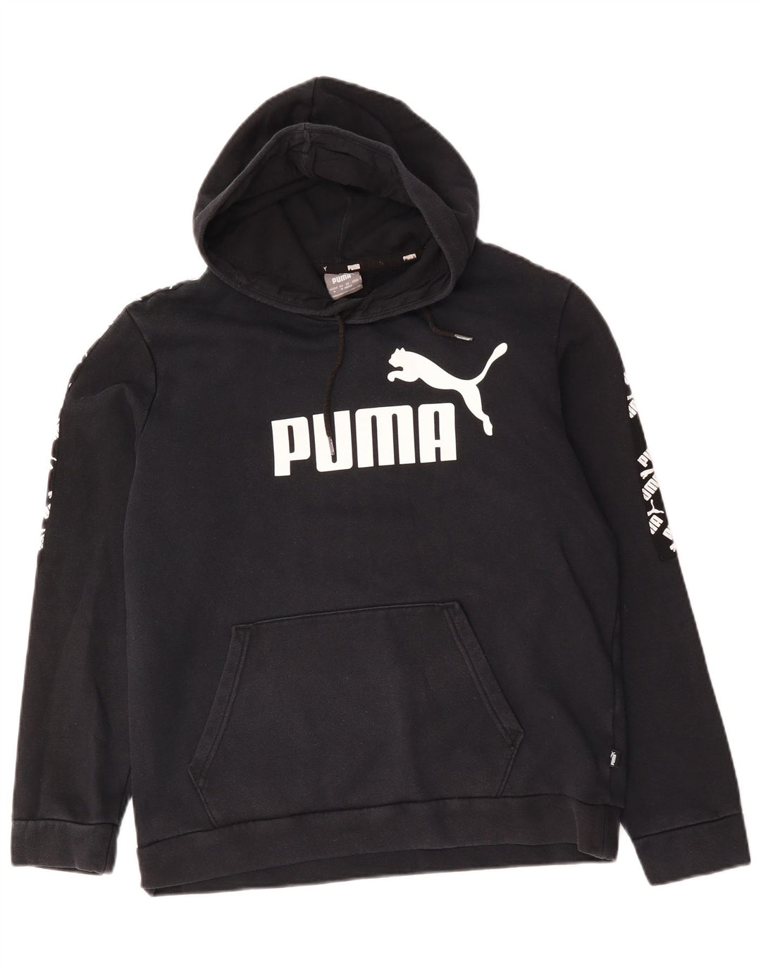 Puma Grafisk hættetrøje til mænd mellem sort bomuld