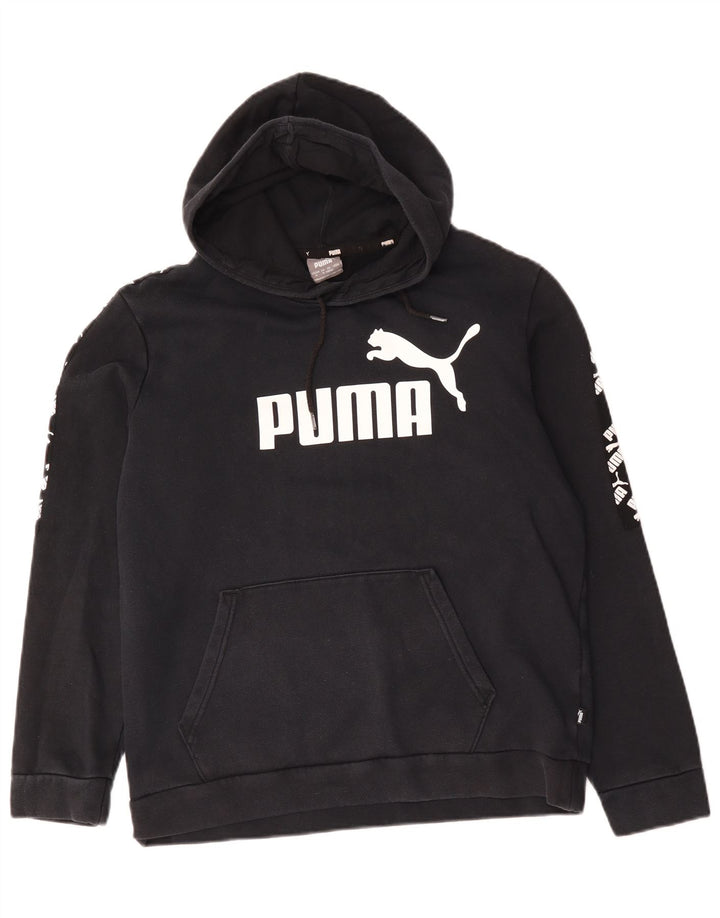Puma Grafisk hættetrøje til mænd mellem sort bomuld