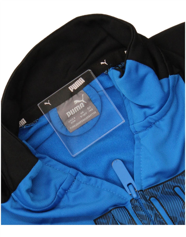 PUMA drenge grafisk træningsdragt topjakke 9-10 år blå farveblok