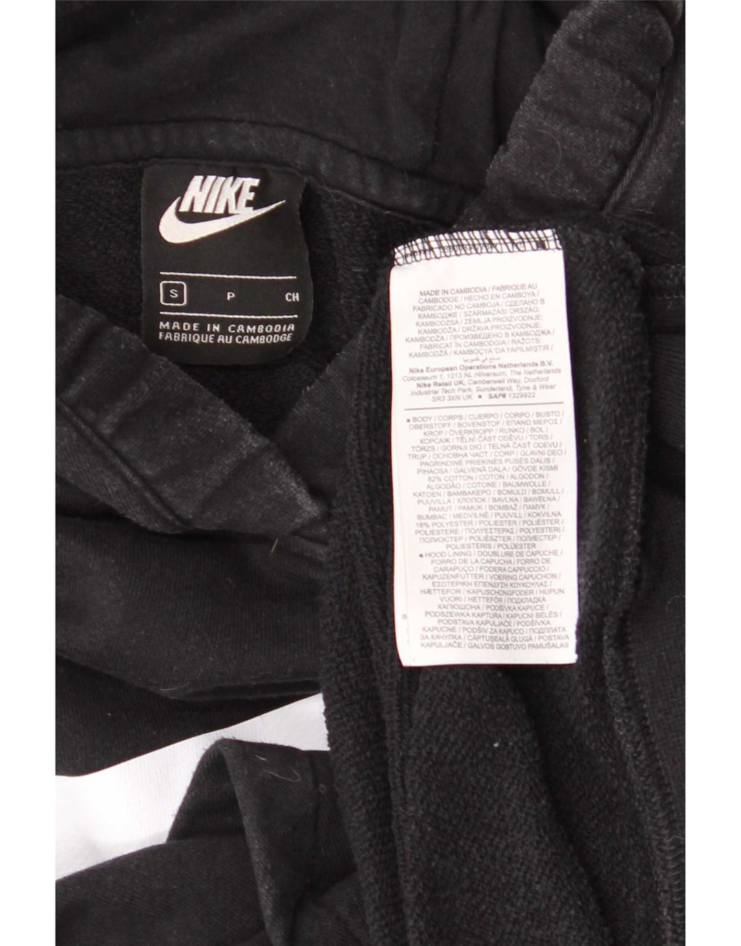Nike grafisk hættetrøje til mænd, lille sort bomuld